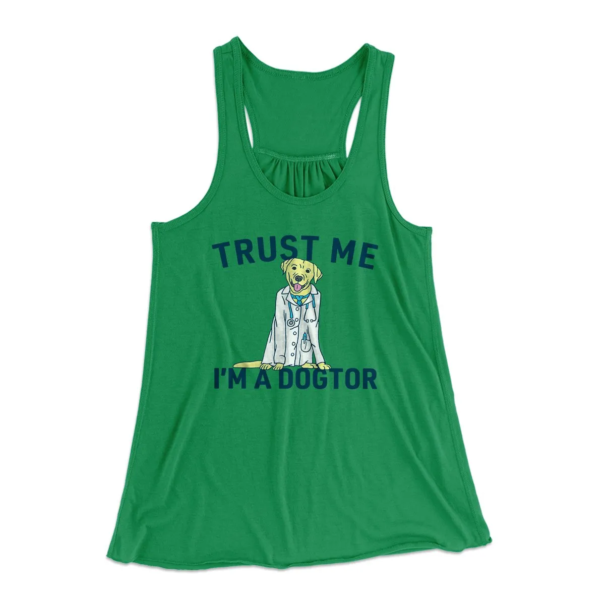 Trust Me I'm A Dogtor Funny Women's Flowey Tank Top