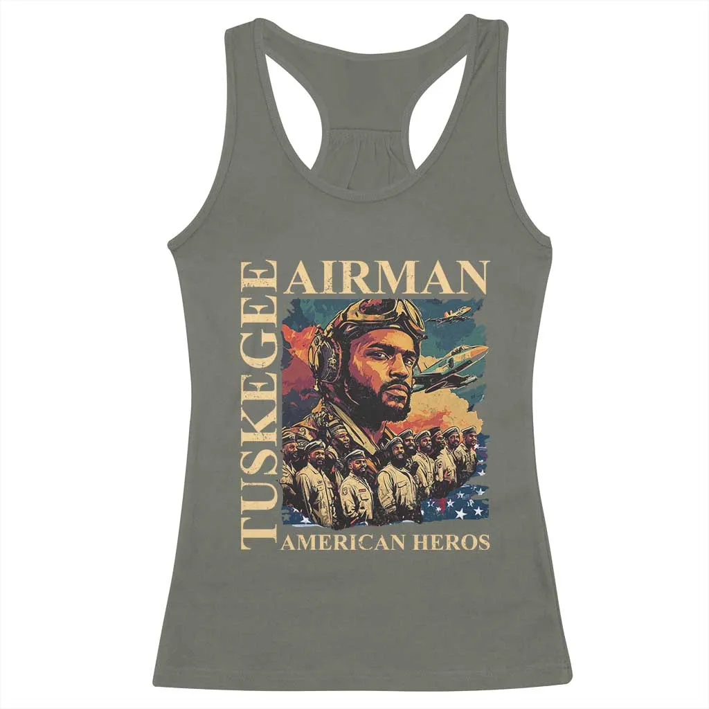 Tuskegee Airman Racerback Tank Top American Heroes US Pilots Black History TS09
