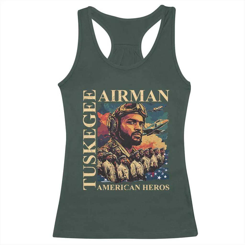 Tuskegee Airman Racerback Tank Top American Heroes US Pilots Black History TS09