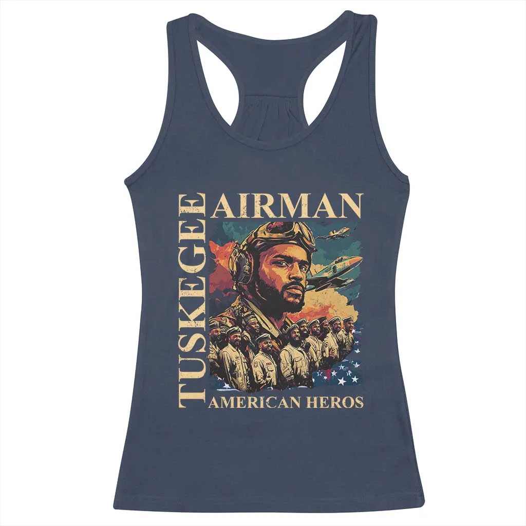Tuskegee Airman Racerback Tank Top American Heroes US Pilots Black History TS09