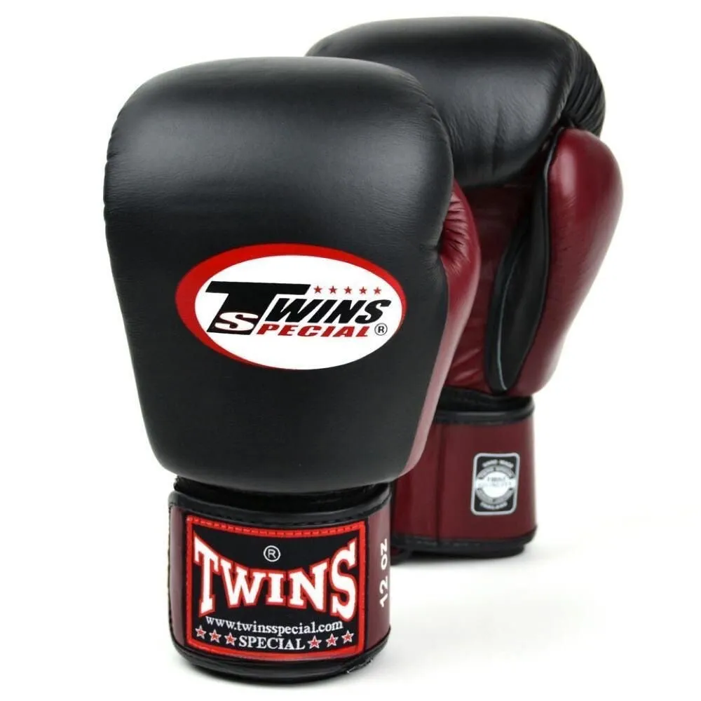 Twins 2 Tone BGVL3 Boxing Gloves - Black/Maroon