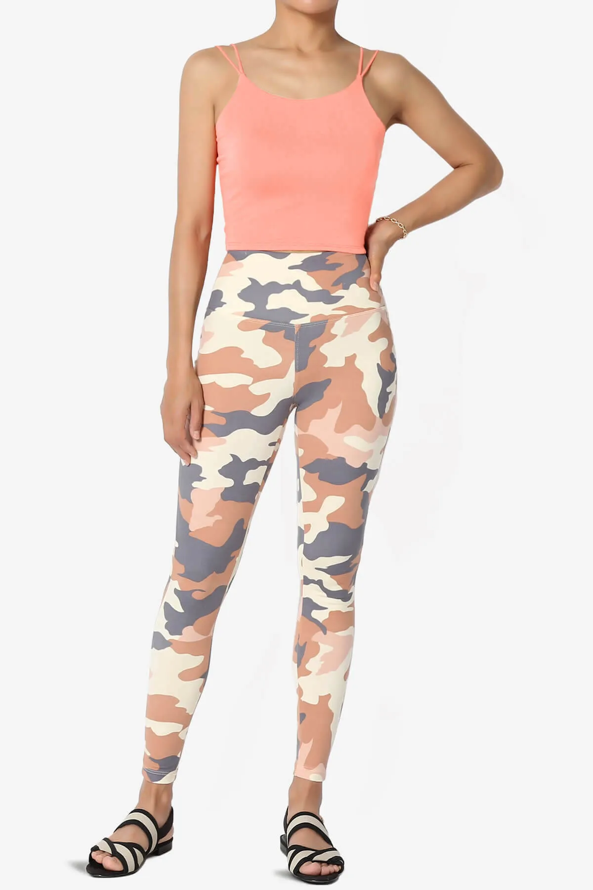 Twirl Spaghetti Straps Double Layer Crop Cami
