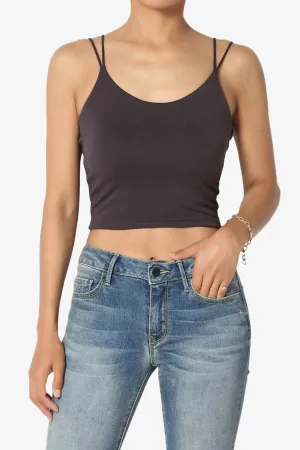 Twirl Spaghetti Straps Double Layer Crop Cami