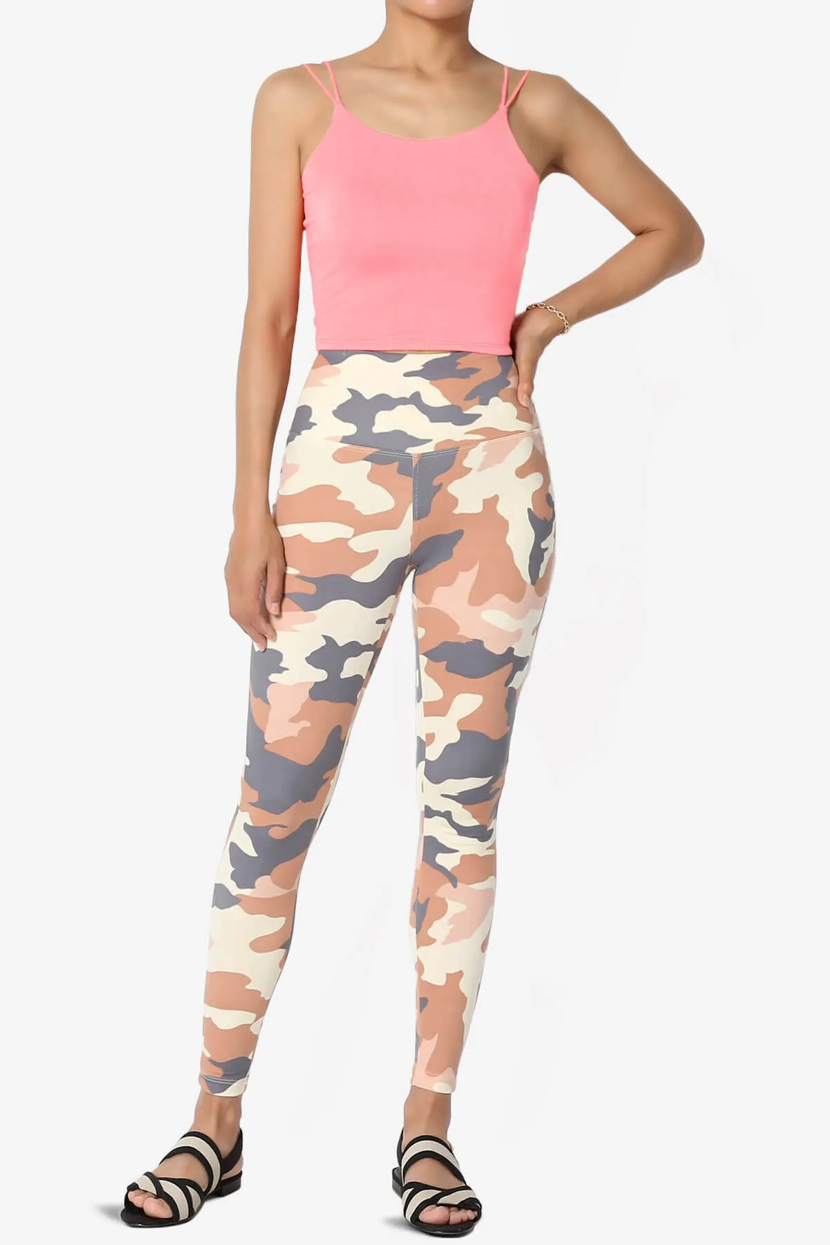 Twirl Spaghetti Straps Double Layer Crop Cami