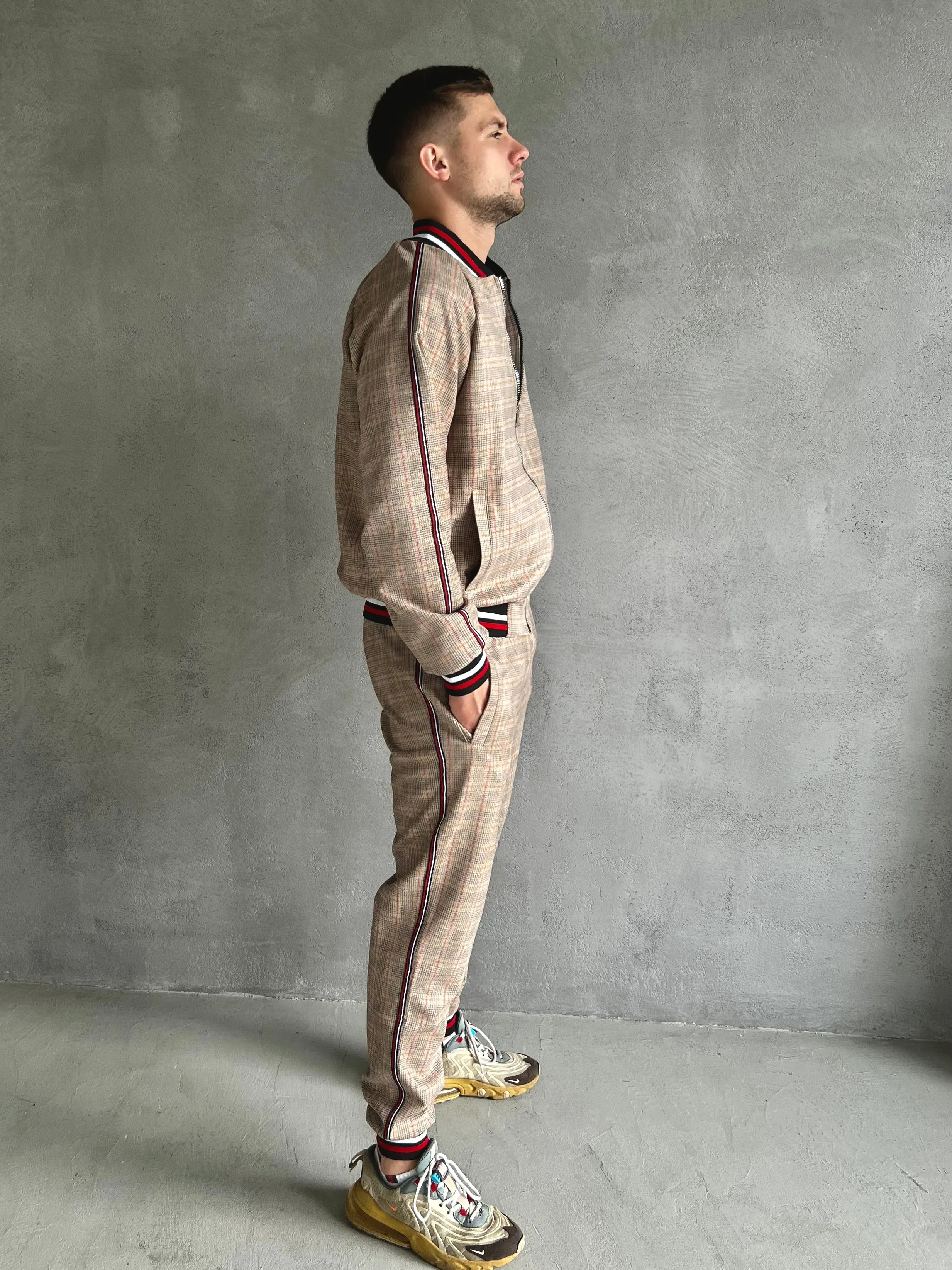 Two Piece Tracksuit Set - Plaid Casual Tracksuits TheGentlemen™