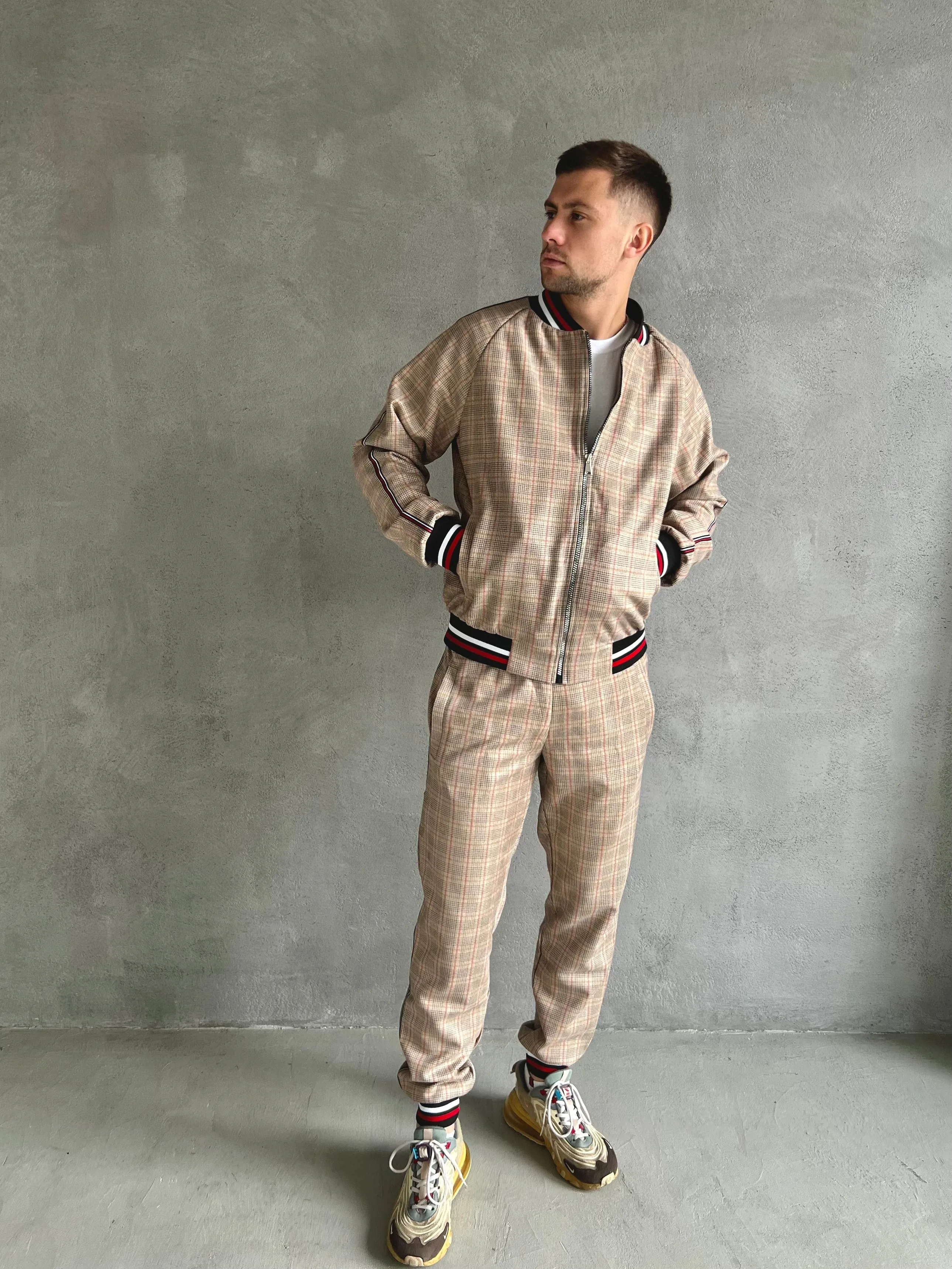 Two Piece Tracksuit Set - Plaid Casual Tracksuits TheGentlemen™