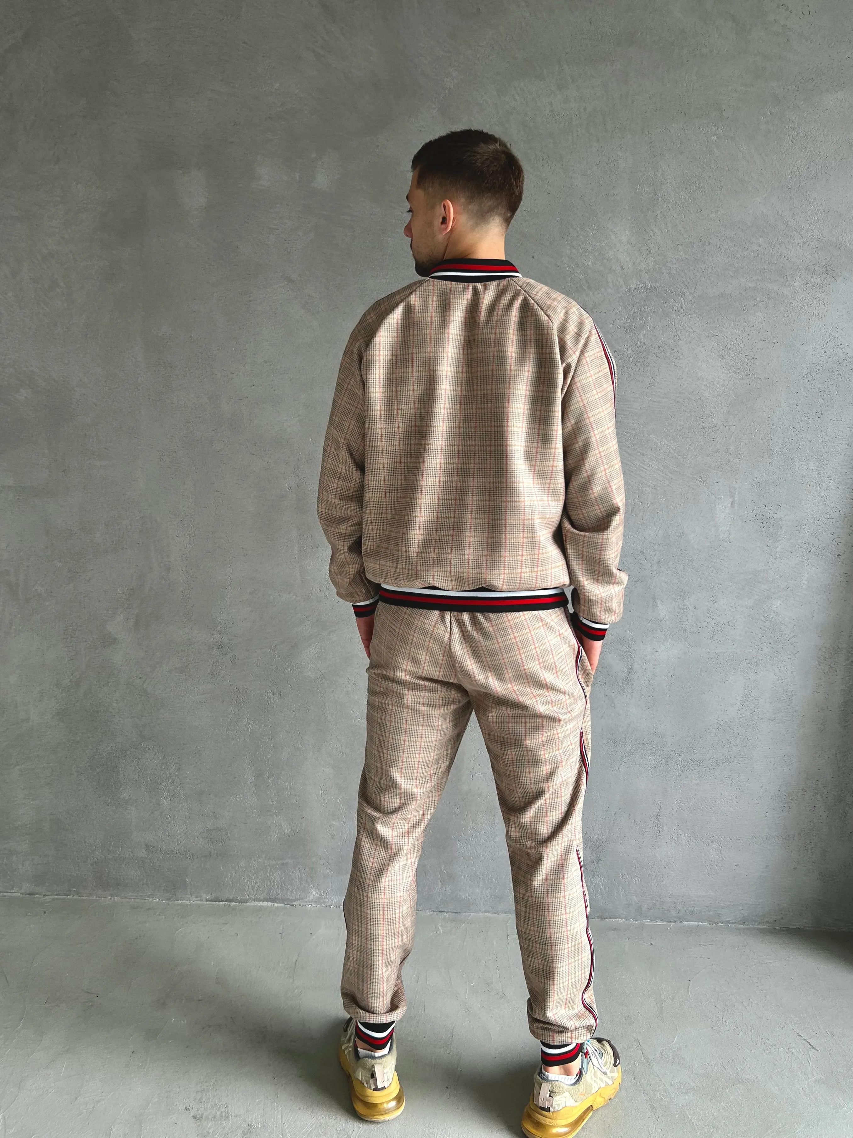 Two Piece Tracksuit Set - Plaid Casual Tracksuits TheGentlemen™