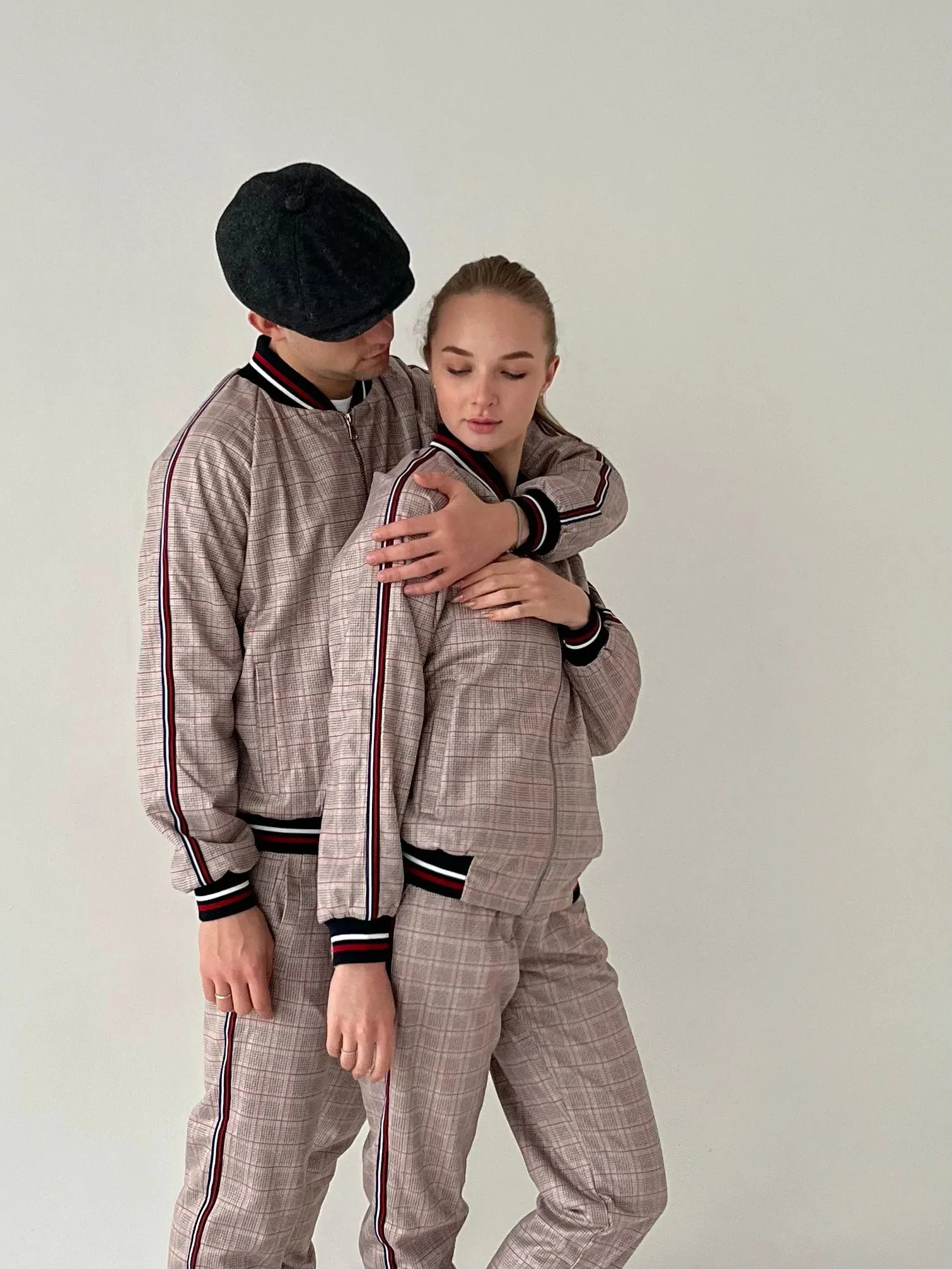 Two Piece Tracksuit Set - Plaid Casual Tracksuits TheGentlemen™