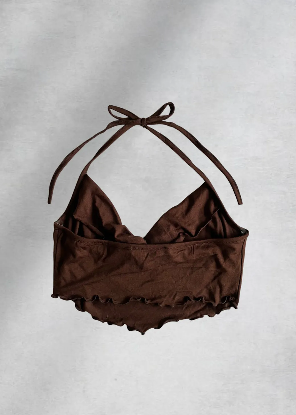 Tyla Halter Crop Top - Brown