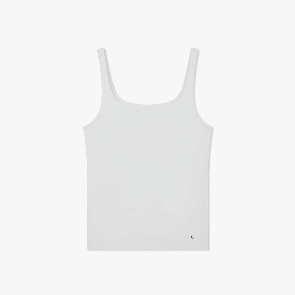 Ubras Simple Slim Fit Spaghetti Strap Tank Top - White, Size M