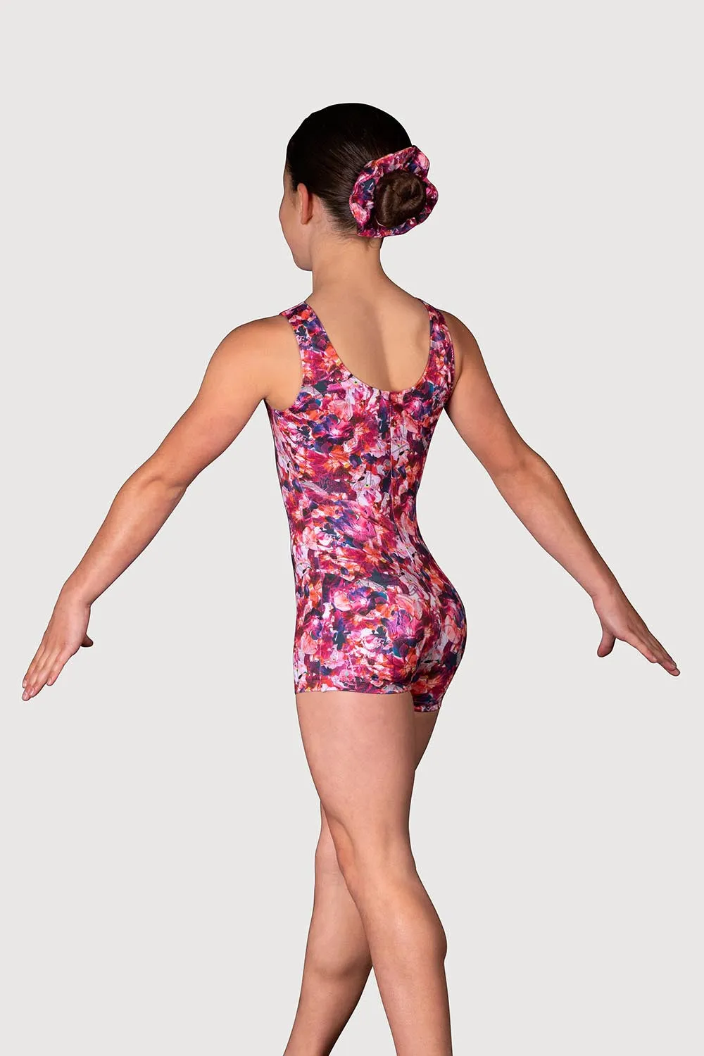 UL5214G - Flora Burst Printed Tank Girls Tomboy & Scrunchie