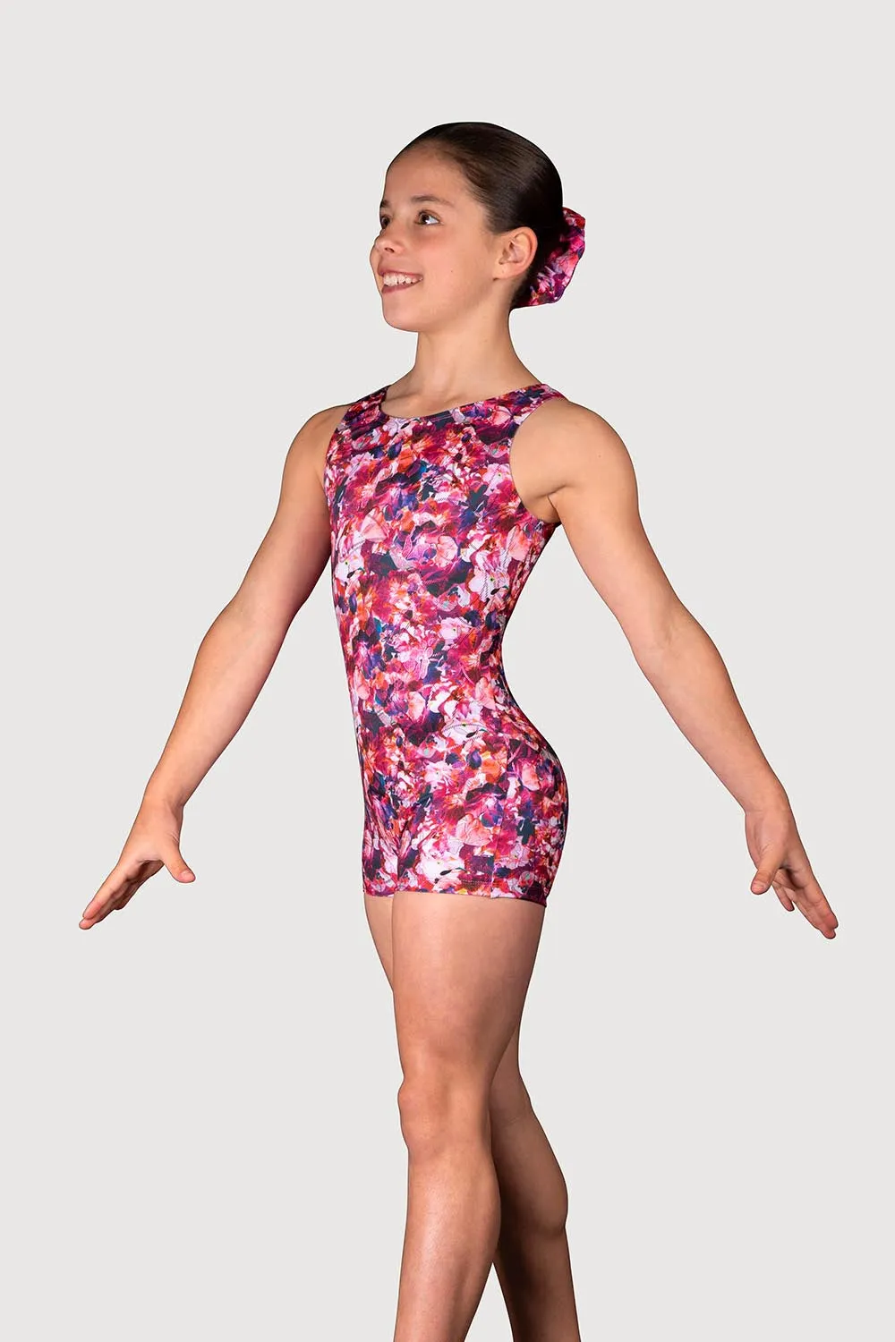 UL5214G - Flora Burst Printed Tank Girls Tomboy & Scrunchie