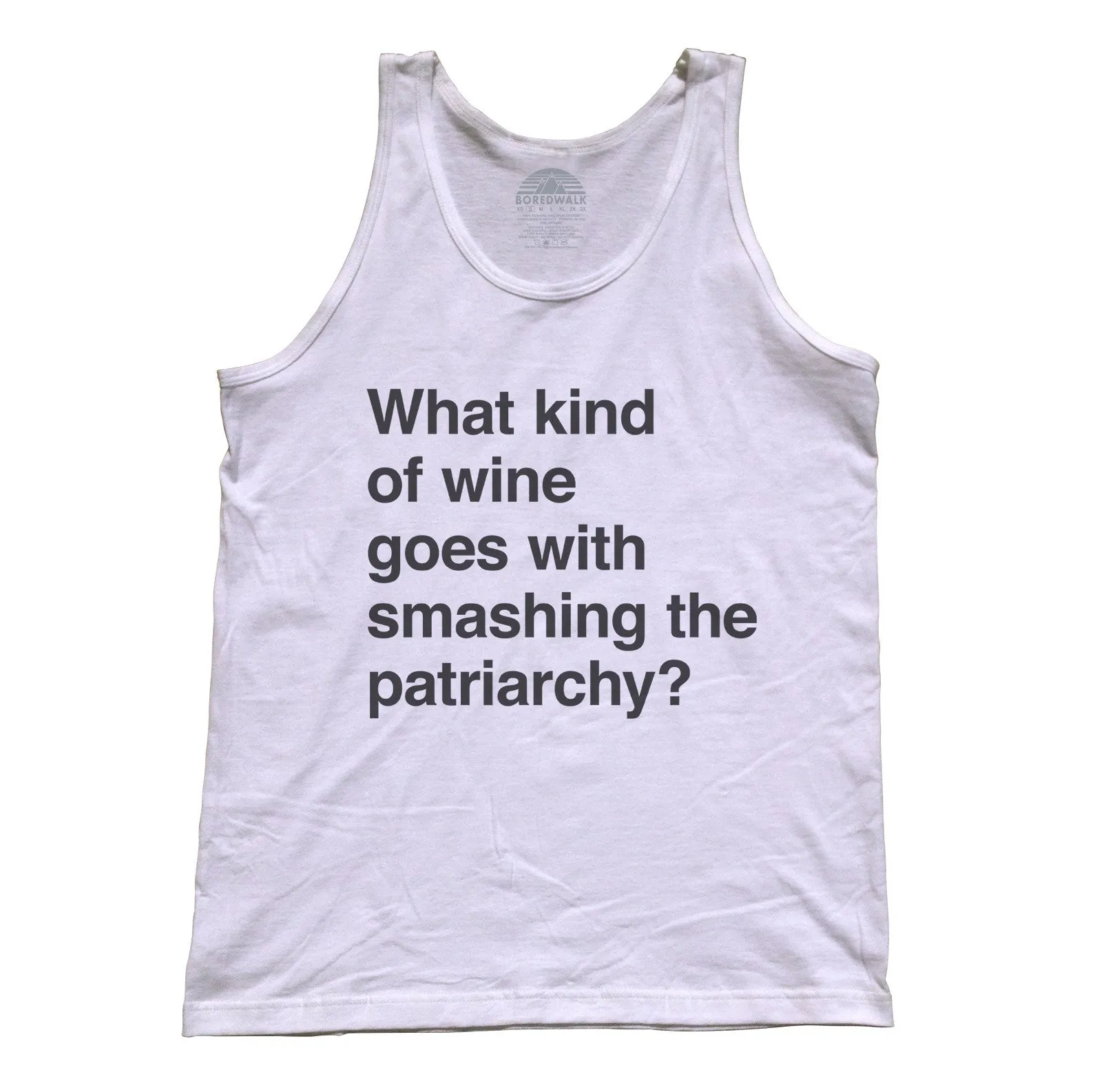 Unisex What Kind of Wine Goes with Smashing the Patriarchy? Tank Top Funny Feminist Shirt