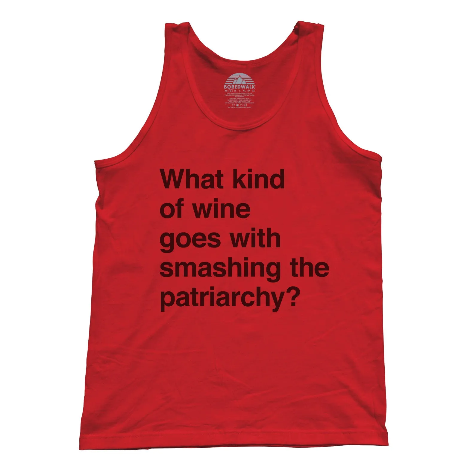 Unisex What Kind of Wine Goes with Smashing the Patriarchy? Tank Top Funny Feminist Shirt
