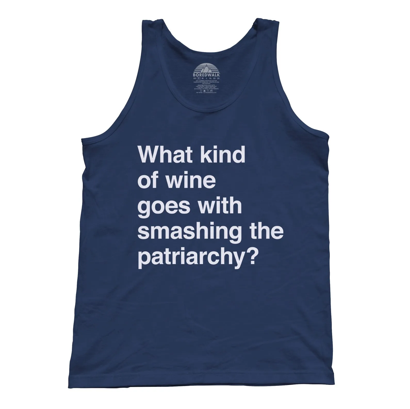 Unisex What Kind of Wine Goes with Smashing the Patriarchy? Tank Top Funny Feminist Shirt