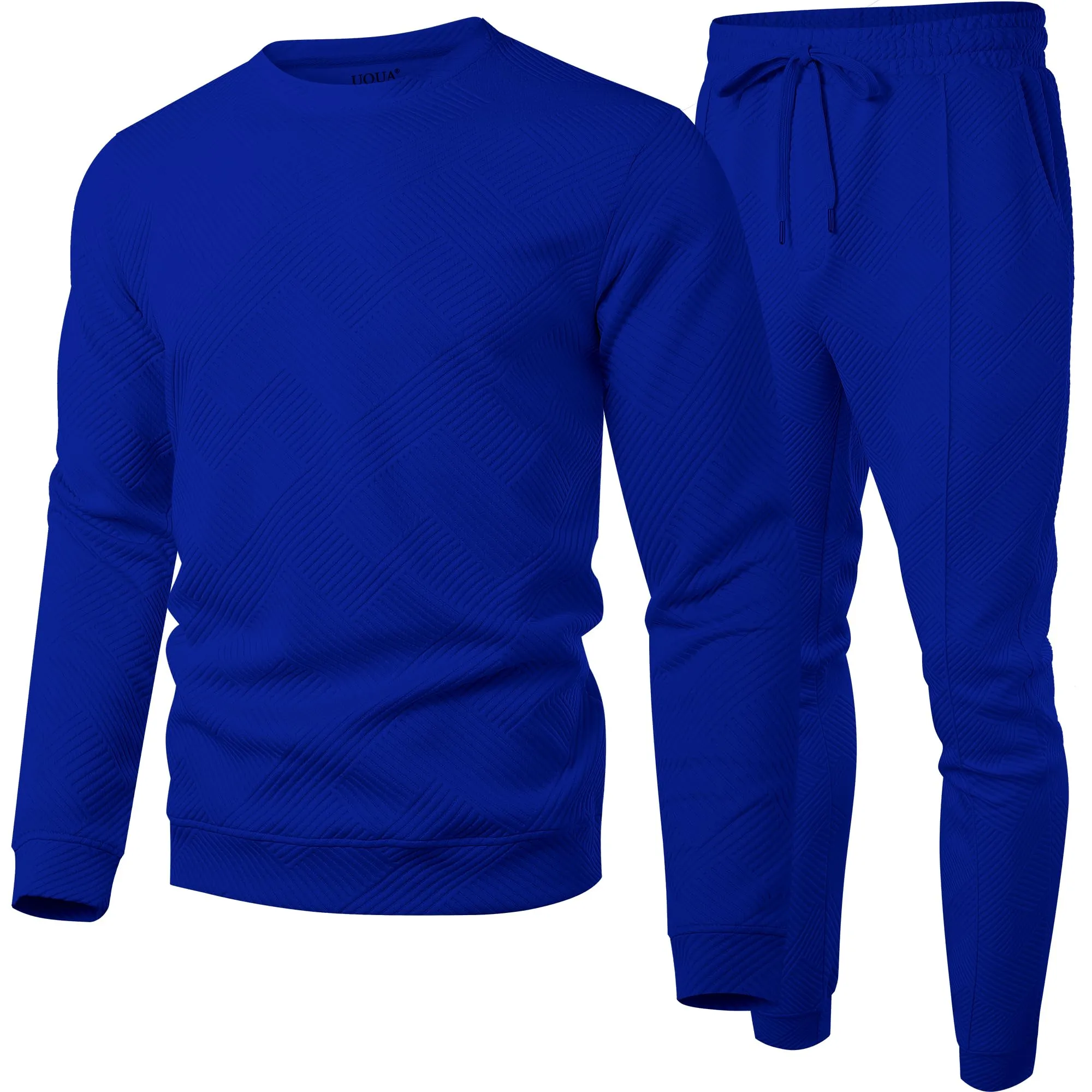 UOUA Men's 2 Piece Sweat Suits Set Long Sleeve Sweatshirt Jogging Sweatpants Tracksuits Outfits