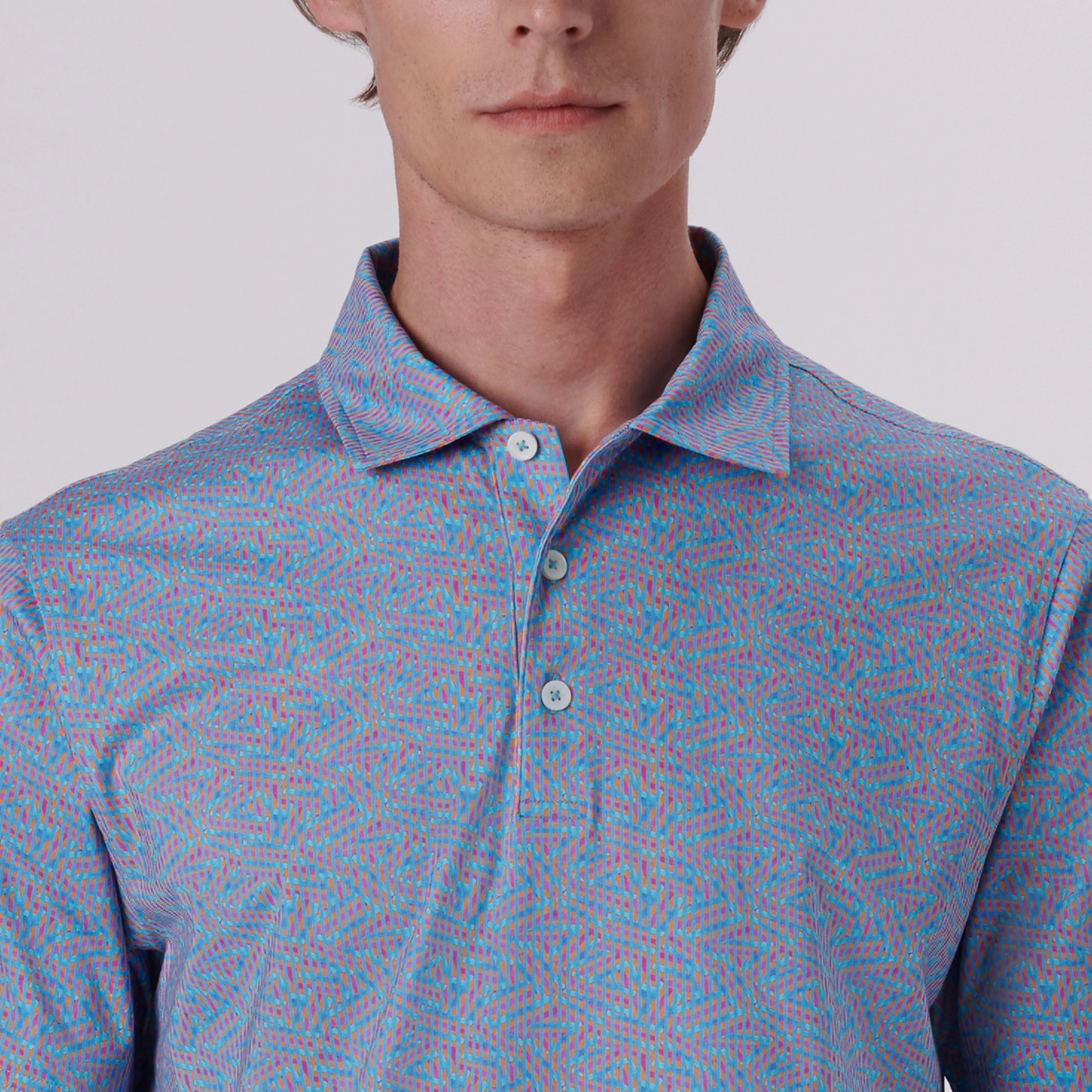 Victor Ribbon Stripe Print OoohCotton Polo