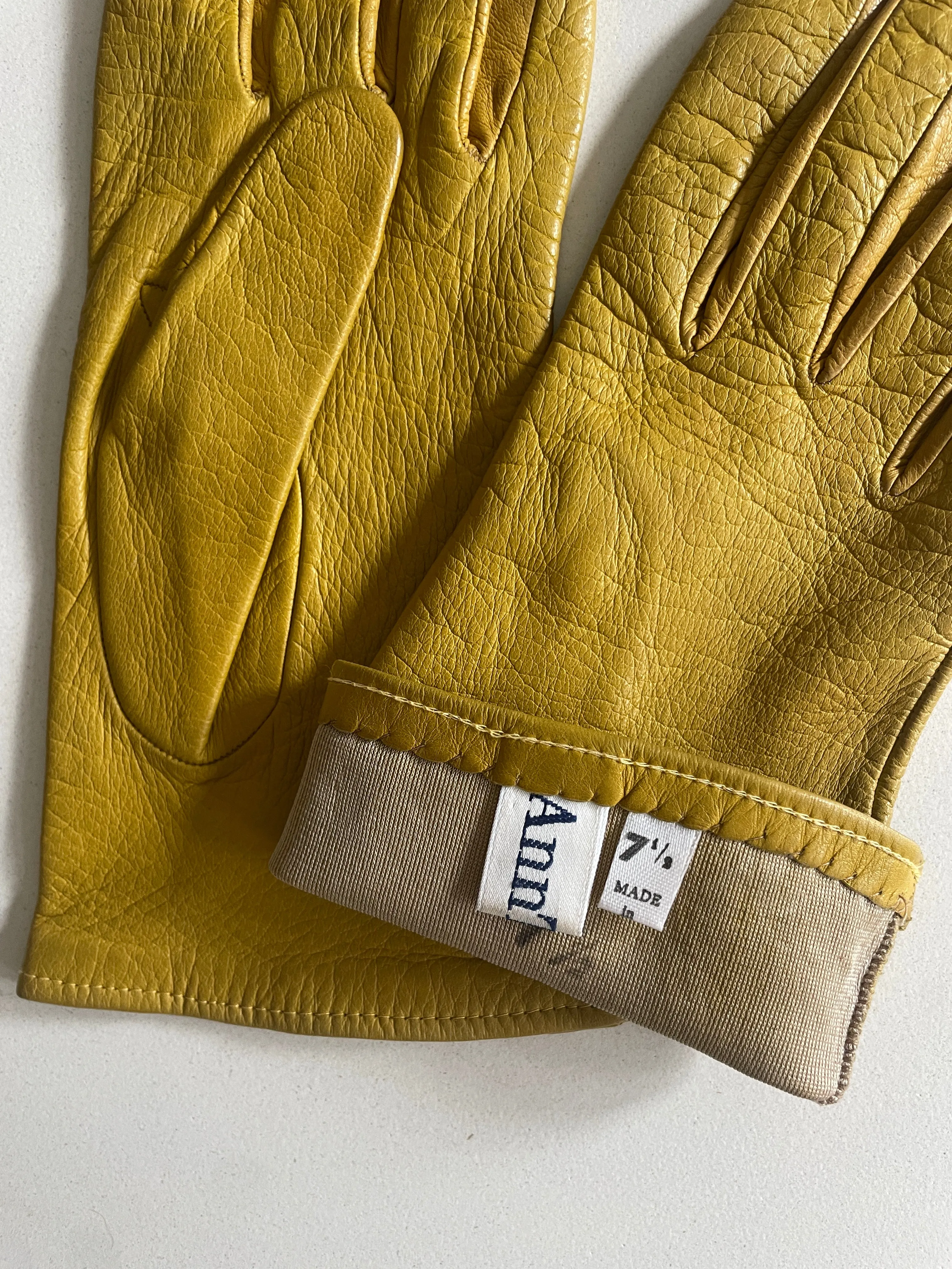 Vintage Ann Taylor Yellow Kid Leather Gloves