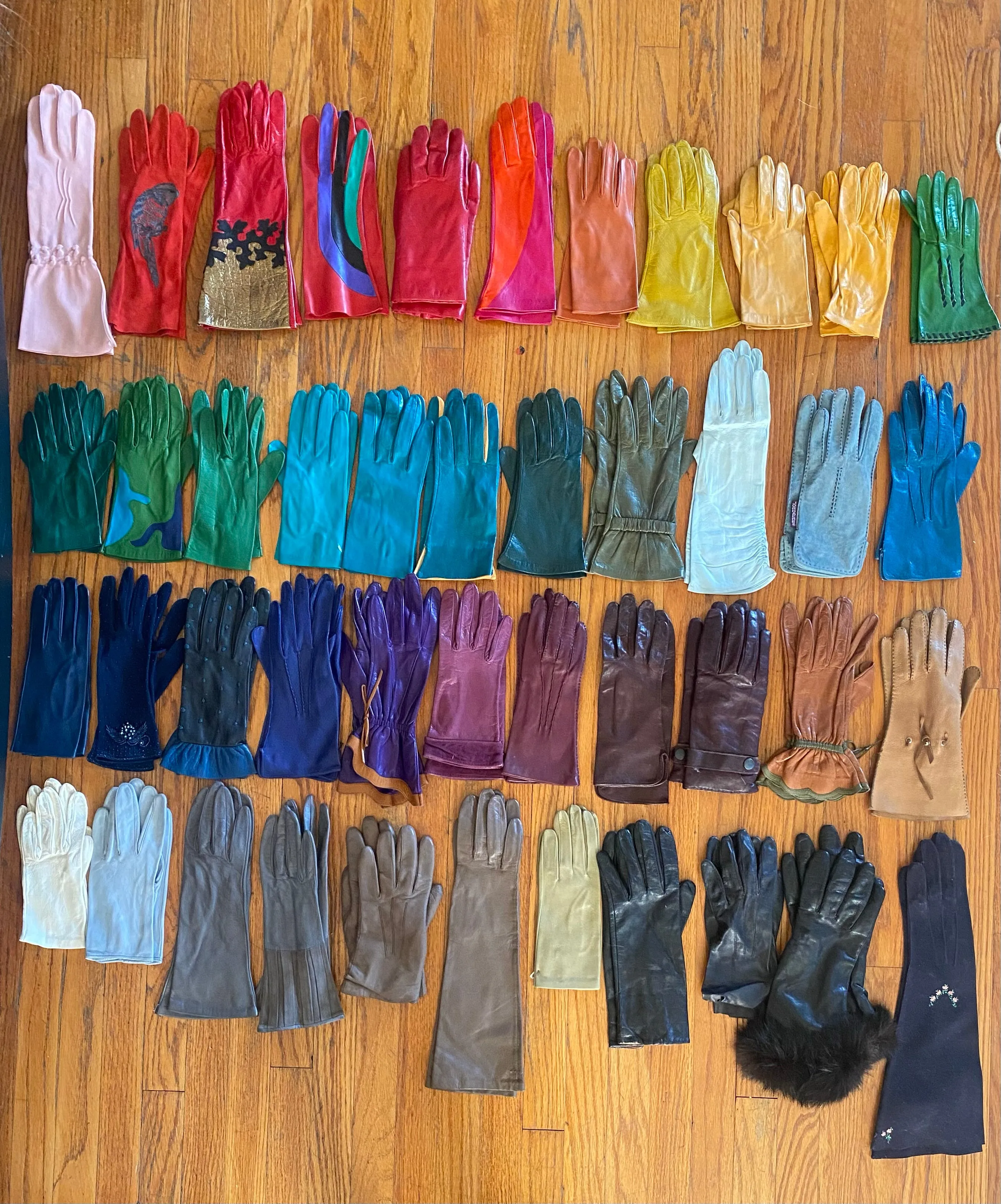 Vintage Brown Kid Leather Gloves