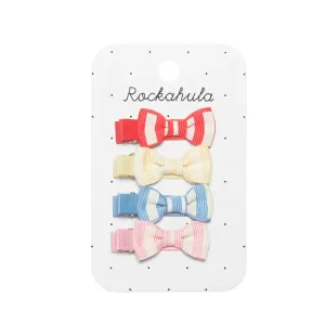 Vintage Seaside Mini Bow Clips
