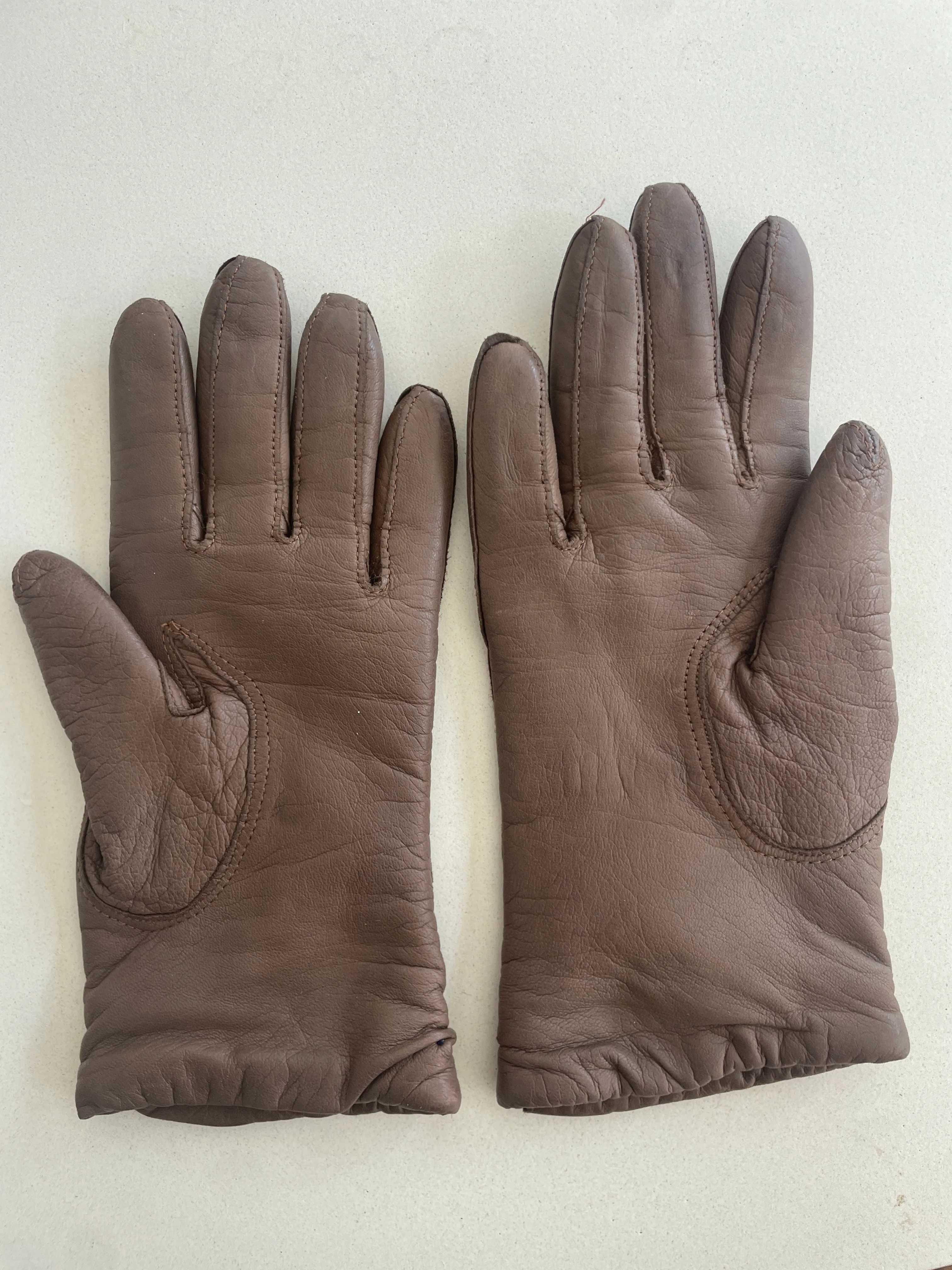 Vintage Tan Kid Leather Gloves