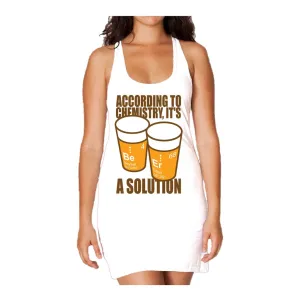 Weird Science Be-Er: It's A Solution Official Women's Long Tank Dress (White)