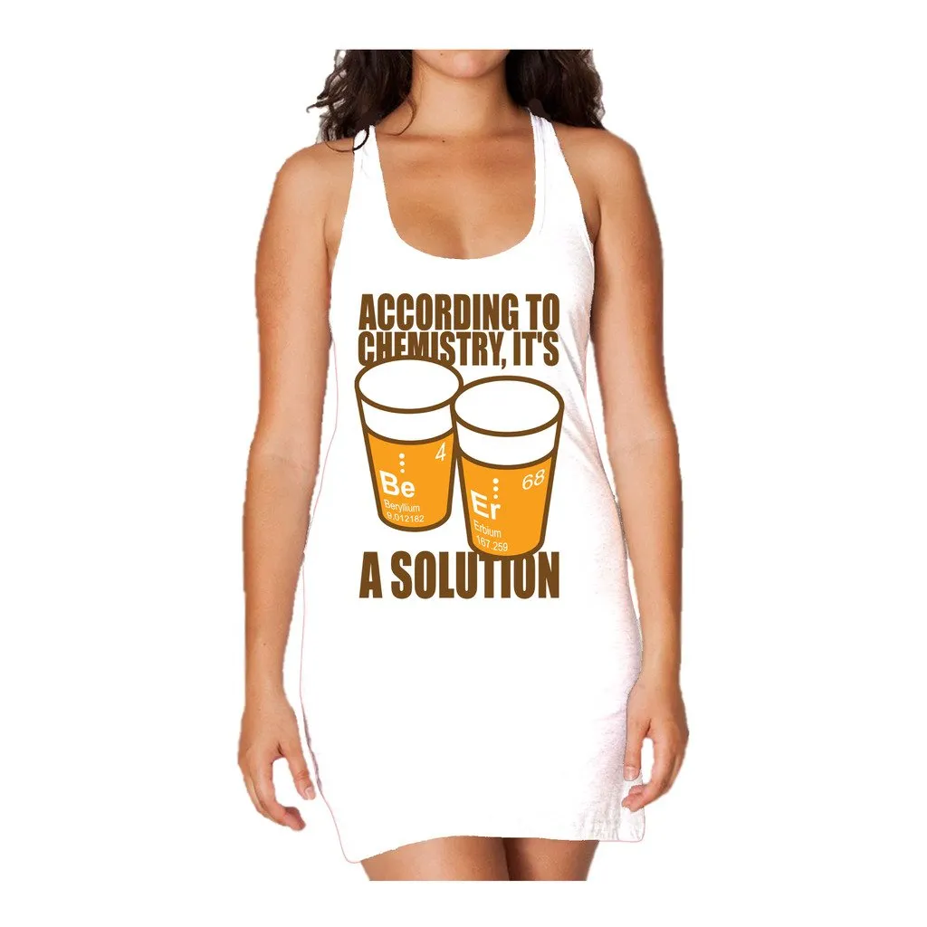 Weird Science Be-Er: It's A Solution Official Women's Long Tank Dress (White)