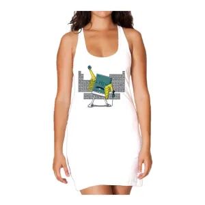 Weird Science Freddie Mercury Official Women's Long Tank Dress (White)