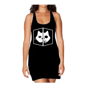 Weird Science Schrodinger's Cat Official Women's Long Tank Dress (Black)