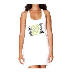 Weird Science Science Doesn't Care Official Women's Long Tank Dress (White)
