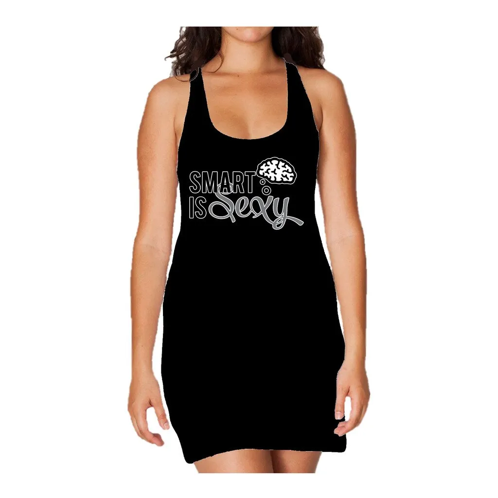 Weird Science Smart Is Sexy Official Women's Long Tank Dress (Black)