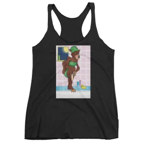 Werewolf Shaving in the Shower Racerback Tank Top