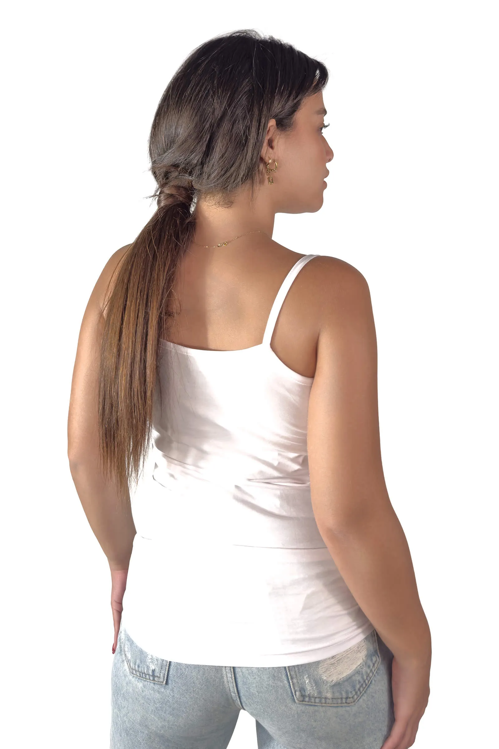 White Camilla Spaghetti Strap Tank