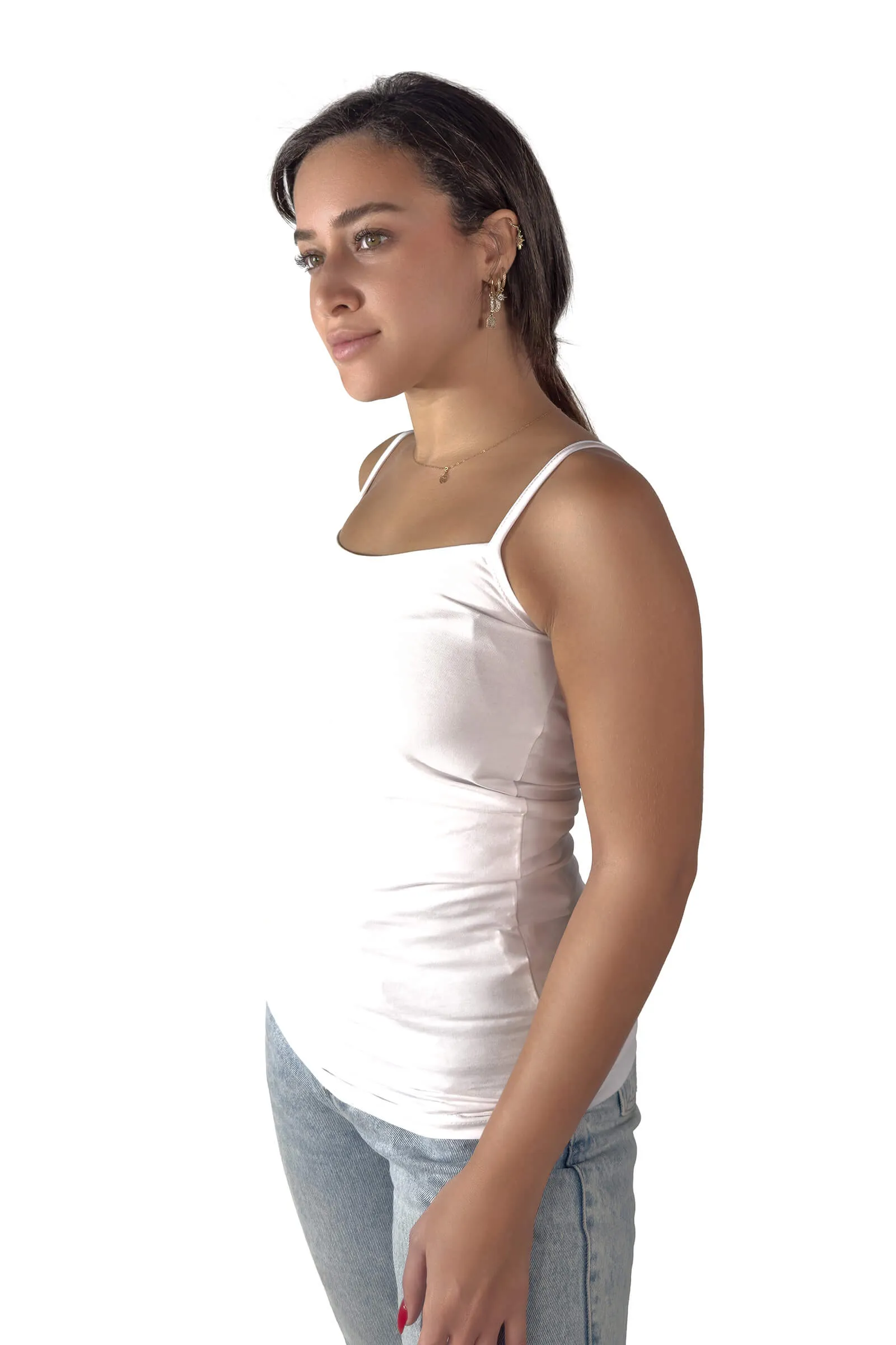 White Camilla Spaghetti Strap Tank