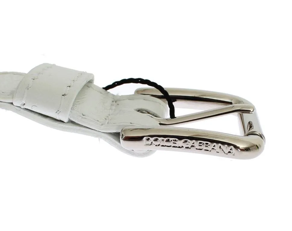 White leather belt