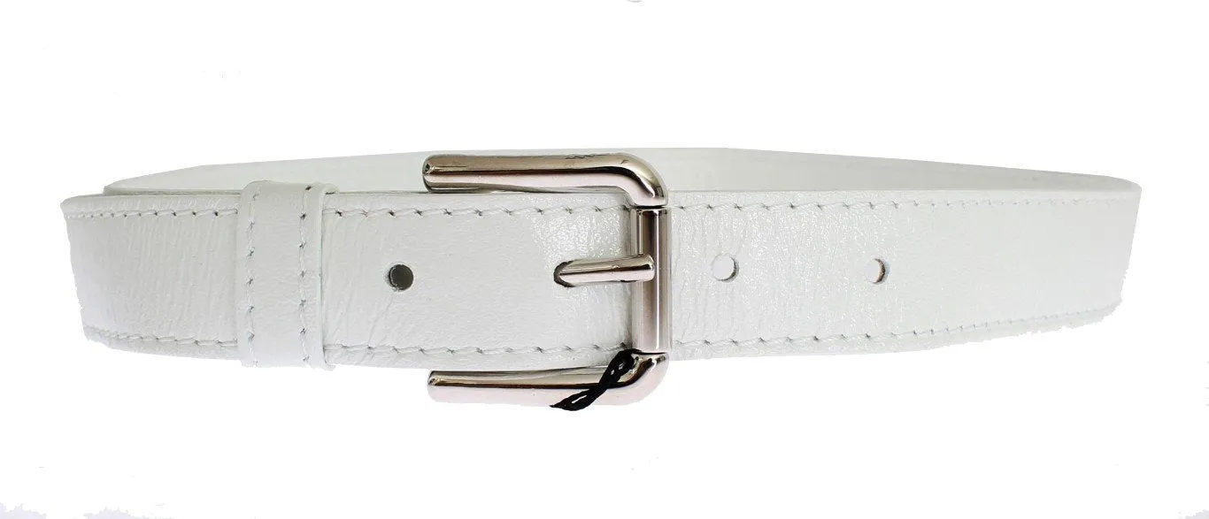 White leather belt