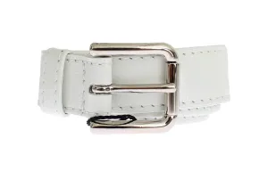 White leather belt