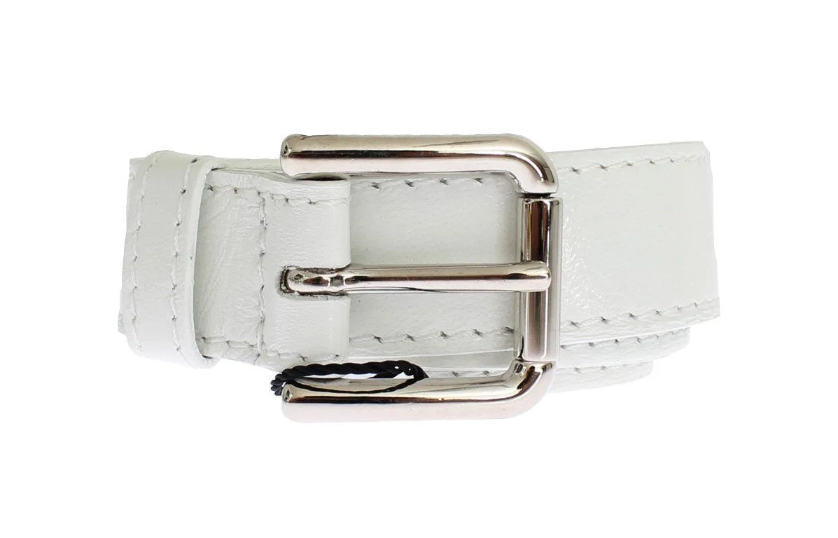 White leather belt
