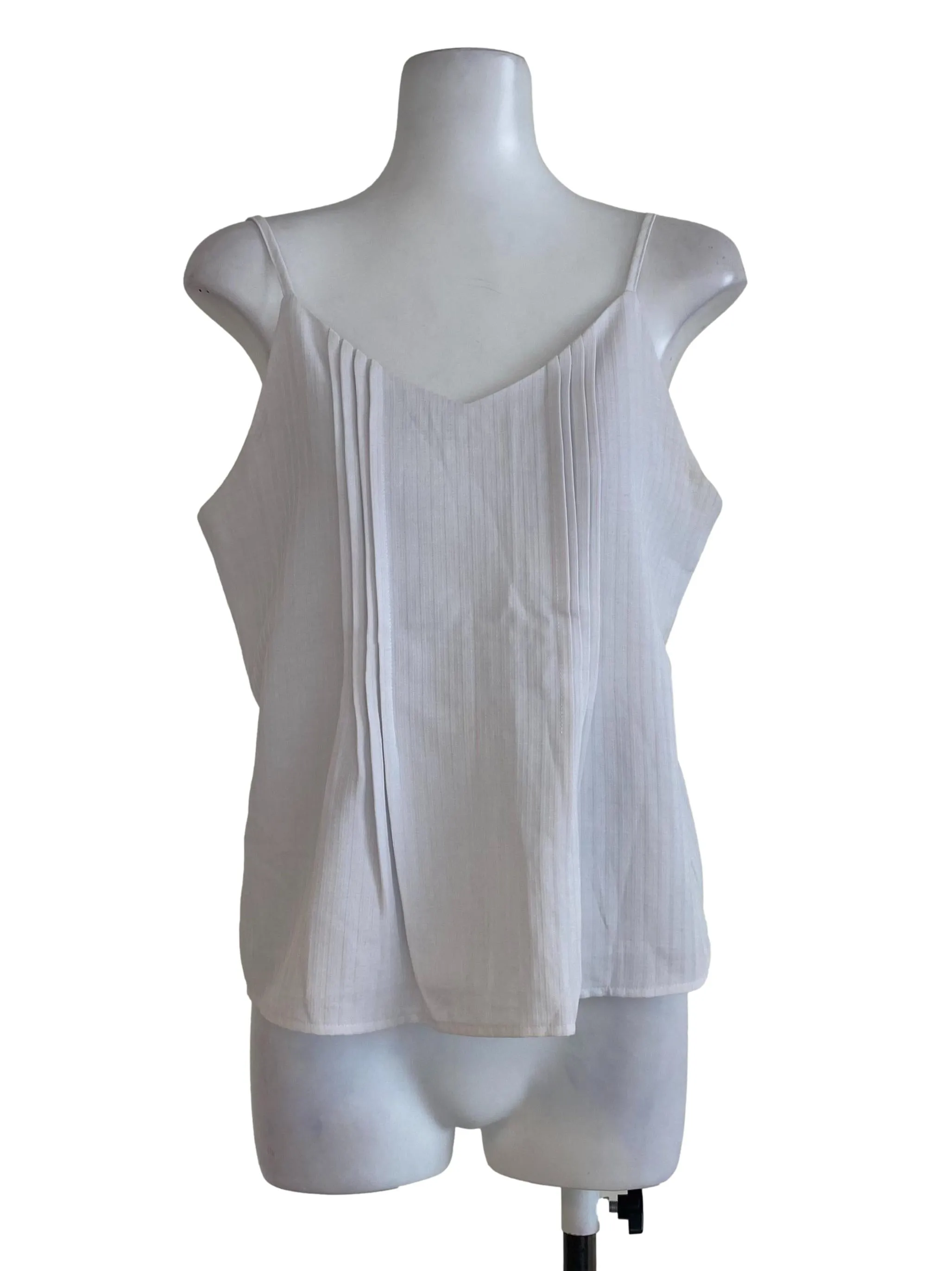 White Pencil Stripe Tank Top