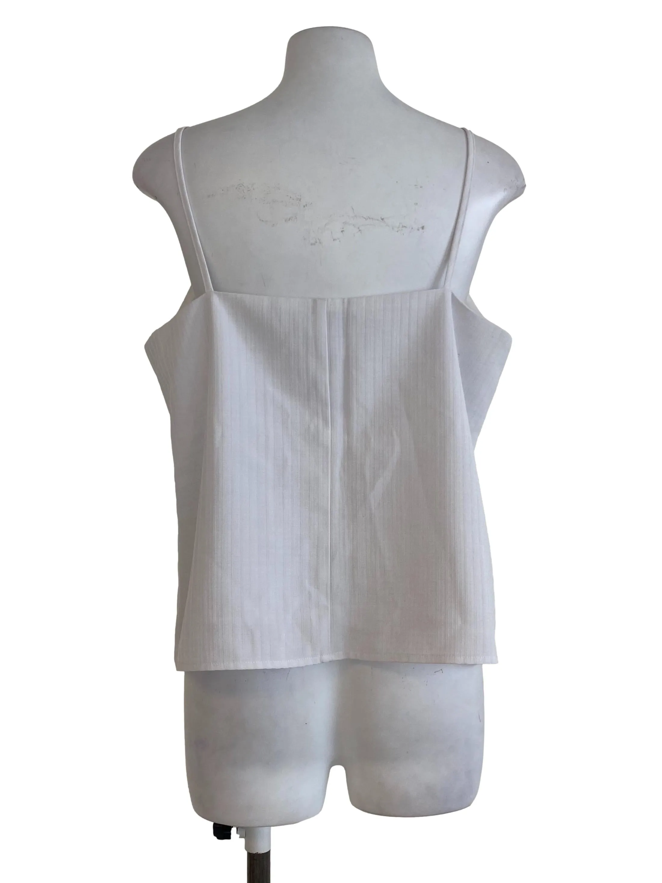 White Pencil Stripe Tank Top