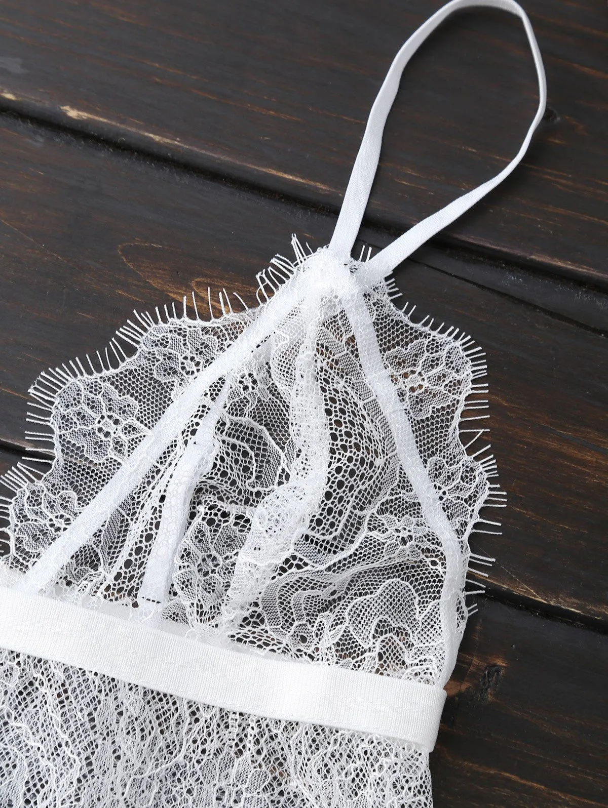 White Scalloped Cropped Lace Tank Top