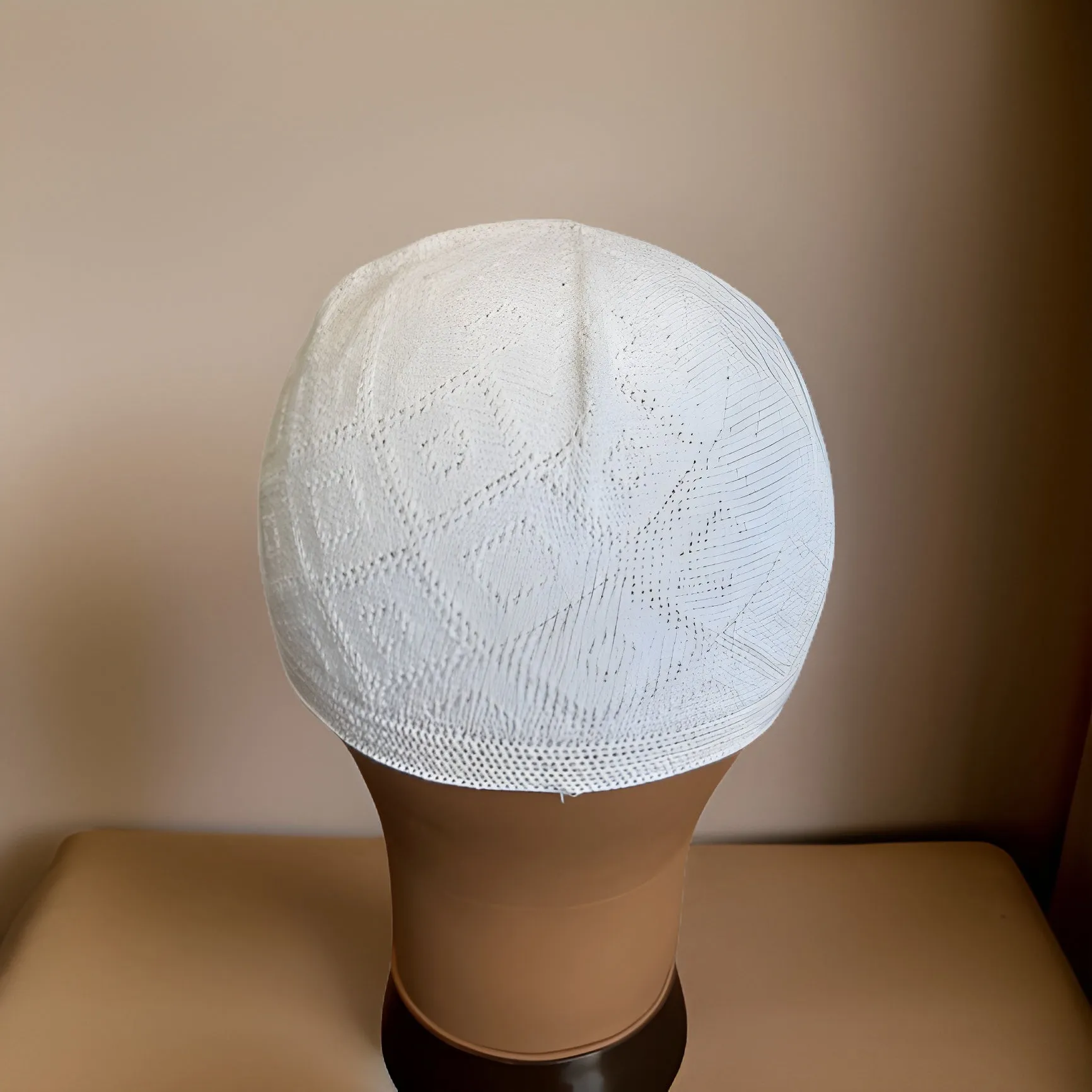 White Soft Cotton Elastic Knitted Kufi