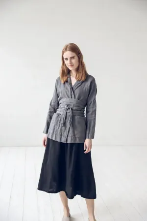 Wide Long Linen Belt