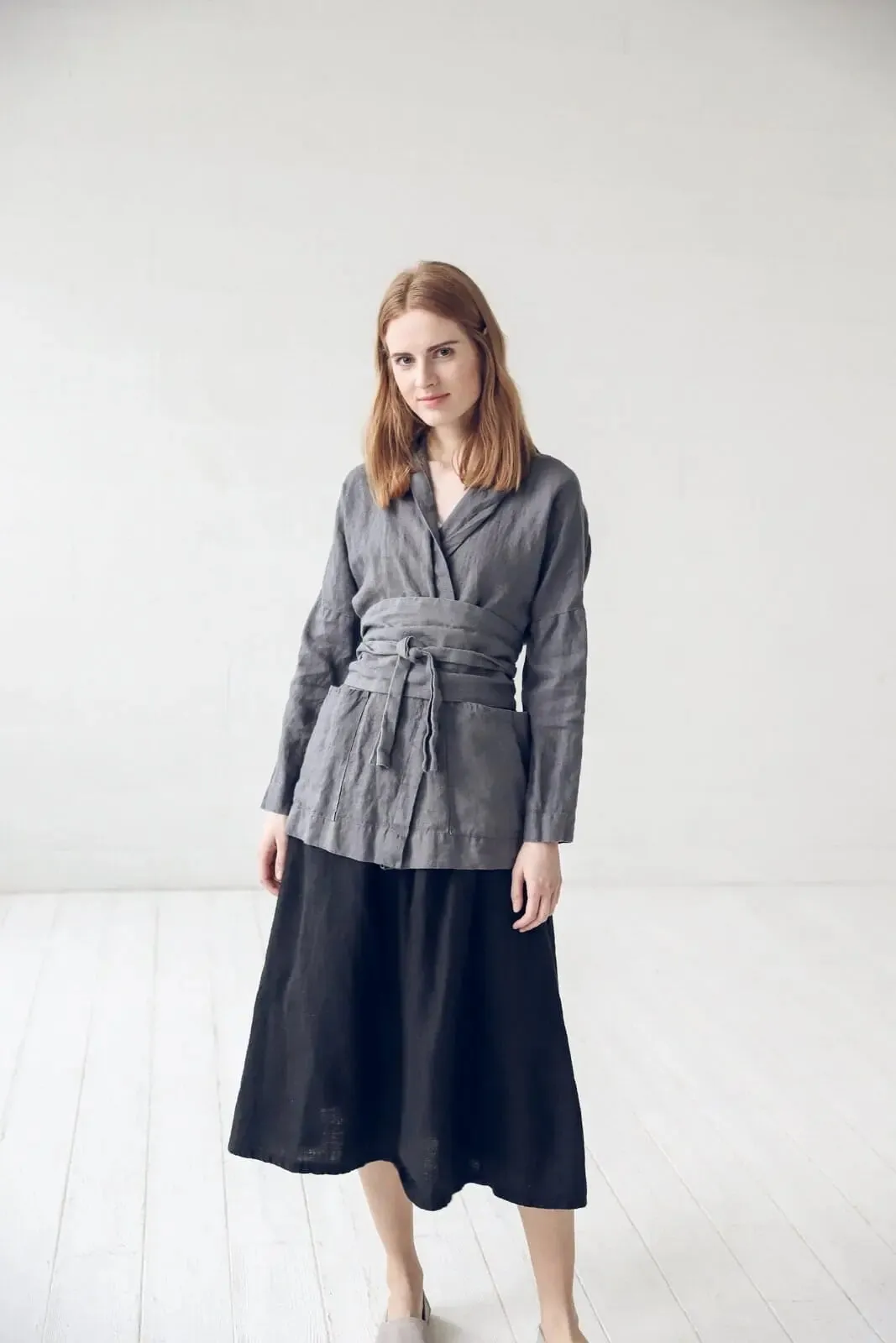Wide Long Linen Belt