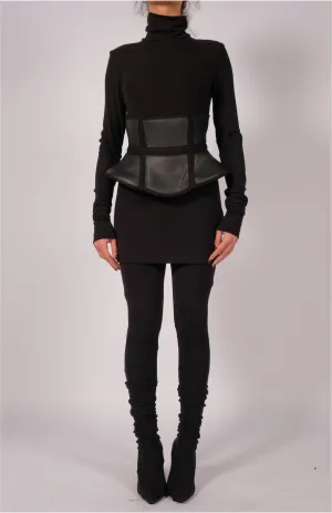 Wide Wool Leather Corset Belt