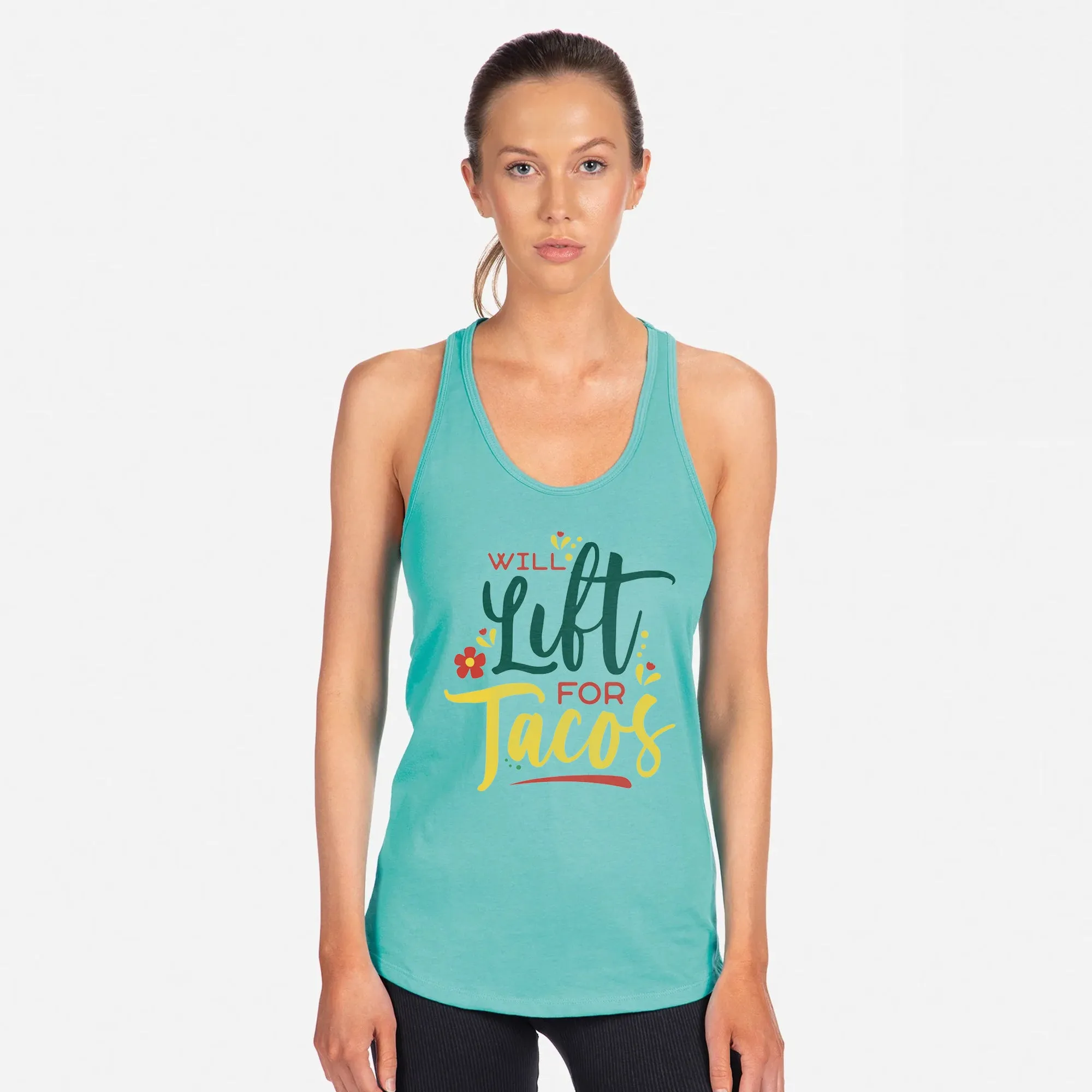 Will Lift for Tacos Racerback Tank Top