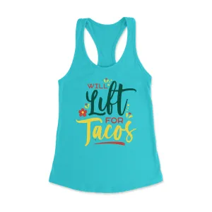 Will Lift for Tacos Racerback Tank Top