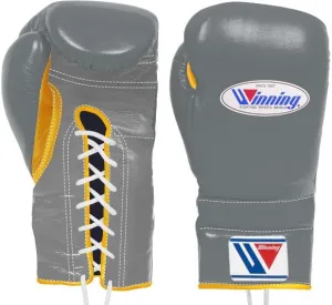 Winning Lace-up Boxing Gloves - Gray · Gold