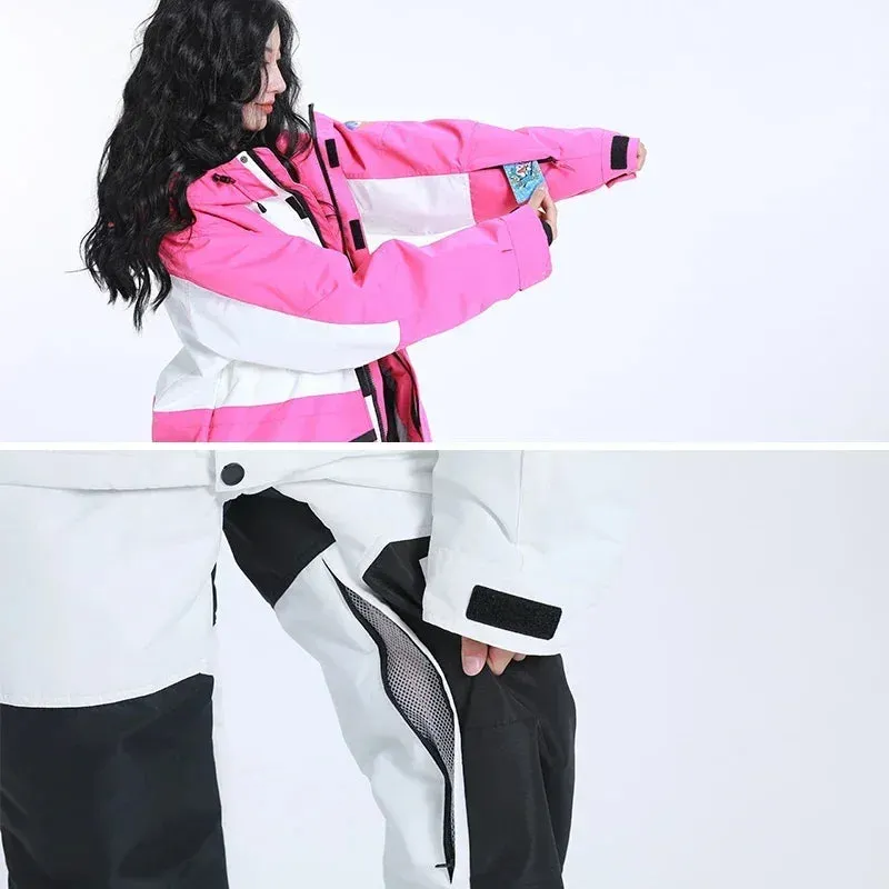 Winter Jacket Pant 2025 Mountain Man Ski Sets Warm-up Women Snow Suits Windproof Female Snowboard Tracksuits Snowmobile Clothes