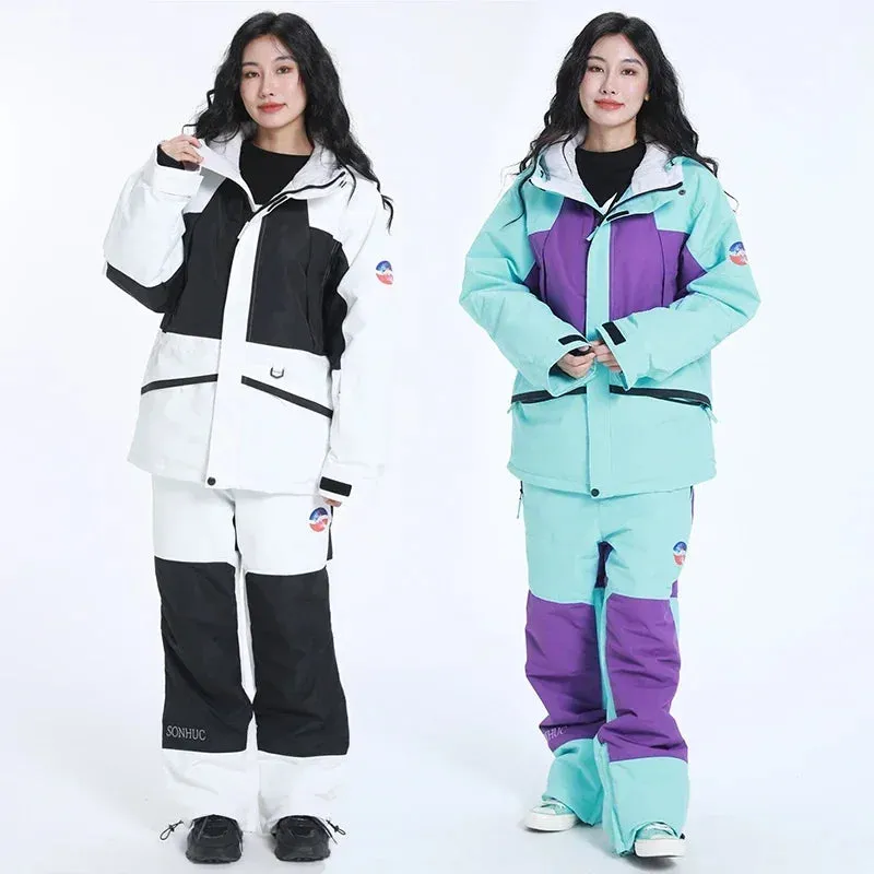 Winter Jacket Pant 2025 Mountain Man Ski Sets Warm-up Women Snow Suits Windproof Female Snowboard Tracksuits Snowmobile Clothes